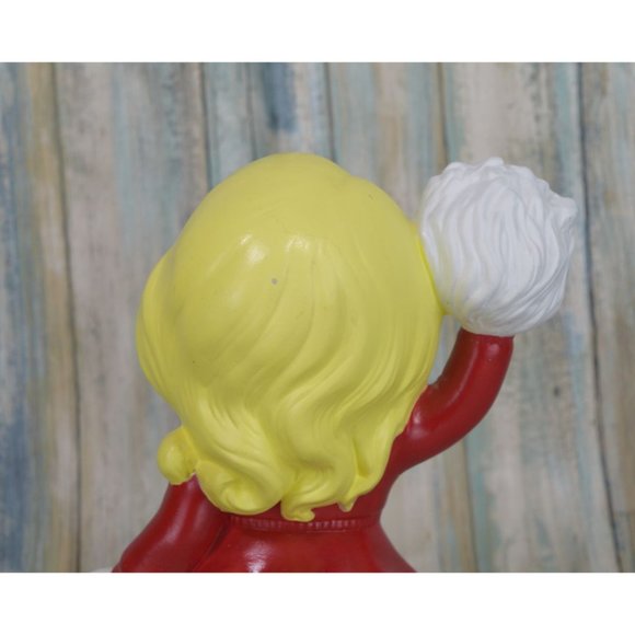 Atlantic Mold RARE Blonde Red Cheerleader Figurine Vintage 70's Ceramic Mold KIM - Picture 7 of 11